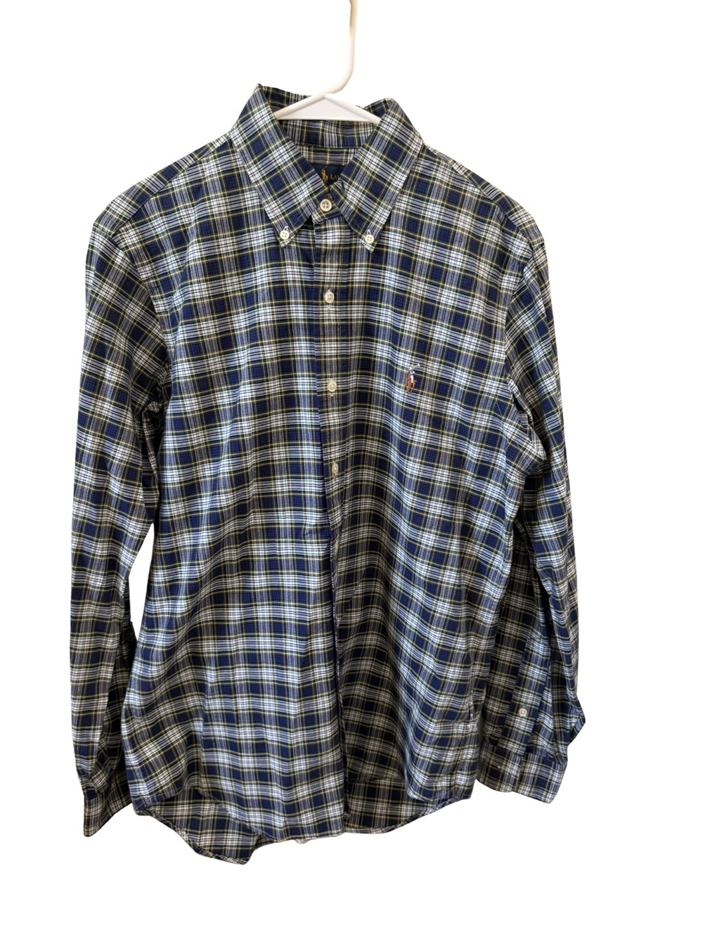 Ralph Lauren Men’s Navy & Green Plaid Button-Down Shirt